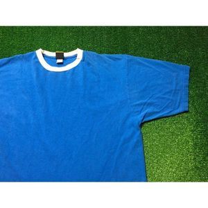 Vintage RE:VERB Mens Retro Blank Blue Short Sleeve Tee Size 2XL